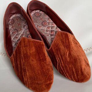 Birdies Orange Velvet Flats